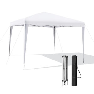 295 x 295 CM Outdoor Portable Instant Pop-up Canopy with Carrying Bag-White
