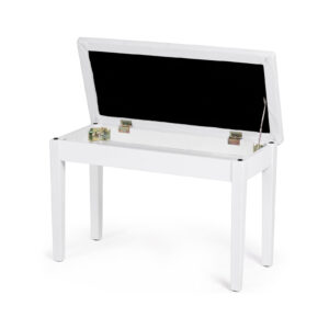 2-in-1 Padded Piano Bench with Storage Space-White