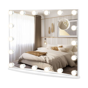 Makeup Mirror with 18 Dimmable LED Lights and Magnifying Mirror-White