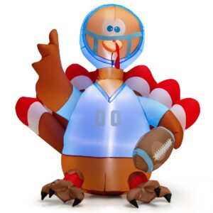 5 Feet Inflatable Thanksgiving Turkey Rugby Player with LED Lights