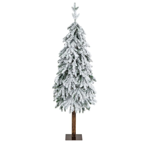 150 CM Flocked Christmas Tree with 320 Branch Tips 160 LED Lights