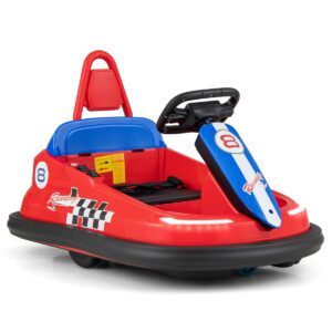 Electric kids Ride-on Bumper Car with 360° Spinning and Dual Motors-Red