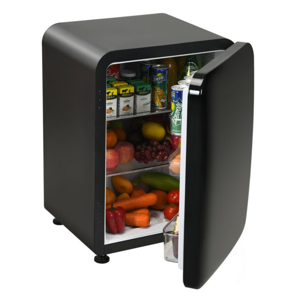 68L Compact Refrigerator with LED Light and Adjustable Thermostat-Black