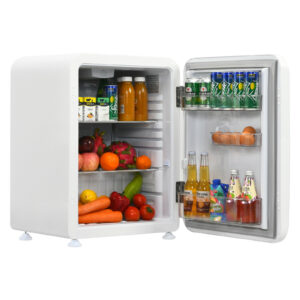 68L Compact Refrigerator with LED Light and Adjustable Thermostat-White