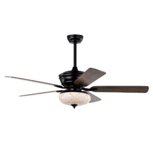 Ceiling Fan with Light and Remote Control for Bedroom Living Room-Black