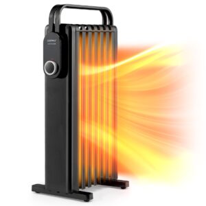 Portable Electric Heater with Overheat and Tip-Over Protection-Black