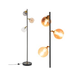 Modern Freestanding Lamp with 3 Glass Globe Lampshades