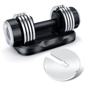 Weight Adjustable Dumbbells with Tray Anti-Slip Handle for Home Gym-Black