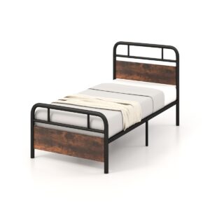 Single/Double/King Bed Frame with Industrial Headboard-Single Size