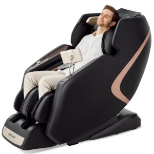 Full Body 3D Massage Recliner Chair with Double SL Track and 12 Auto Mode-Black