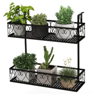 2 Tiers Hanging Plant Stand with Adjustable Hooks