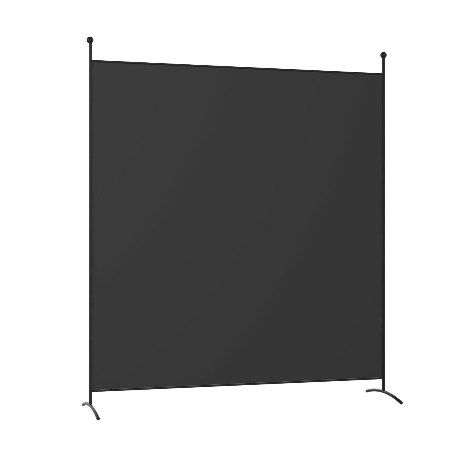 Single Panel Room Divider with Curved Support Feet-Black