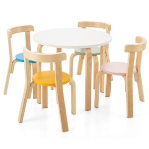 5-Piece Kids Play Table and Chair Set for Playing Drawing Reading-Colourful