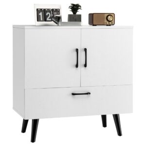 Freestanding Wooden Buffet Sideboard with Drawer-White