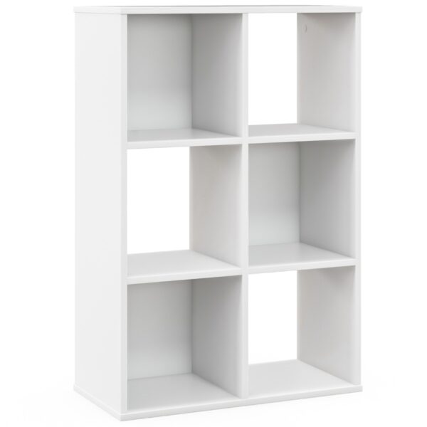 6-Cube Bookshelf Bookcase with 2 Anti-Tipping Kits for Living Room-White