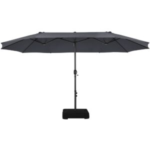 450CM Double Sided Outdoor Umbrella Twin Size with Crank Handle-Dark Grey