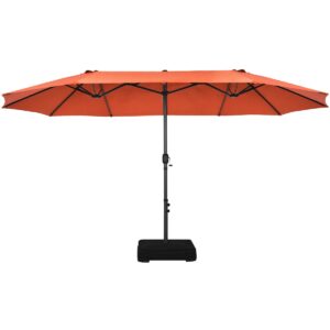 450CM Double Sided Outdoor Umbrella Twin Size with Crank Handle-Orange