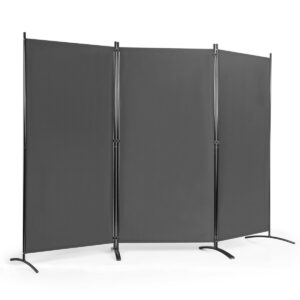3 Panel Folding Room Divider-Grey