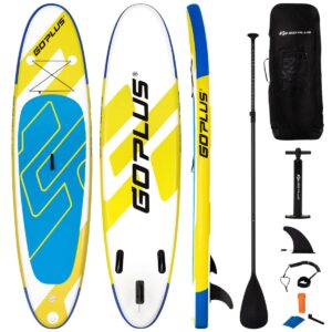 11FT Inflatable Stand Up Paddle Board with Hand Pump-Yellow & Blue