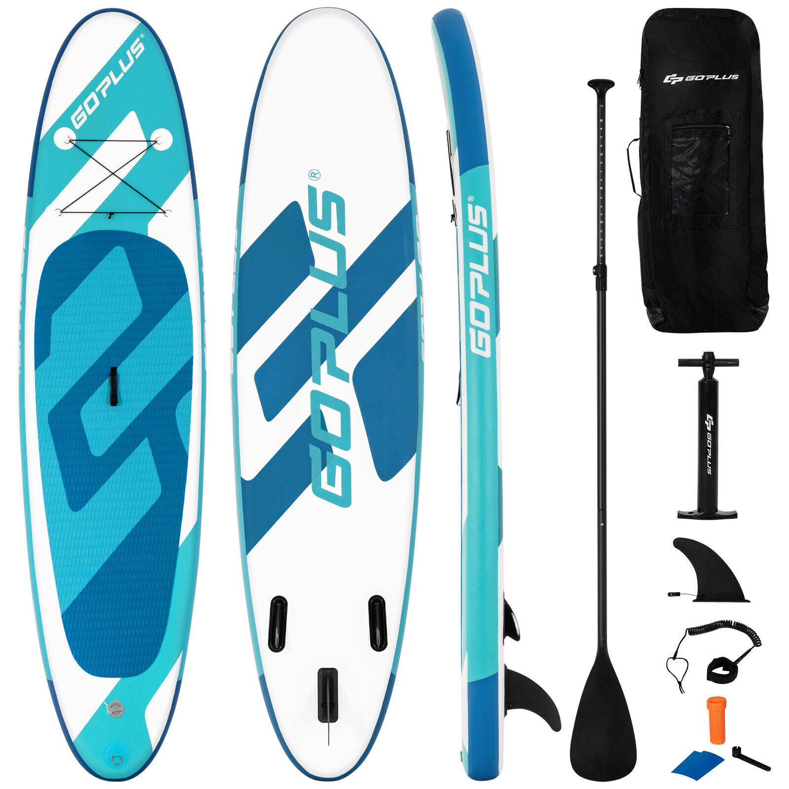 11FT Inflatable Stand Up Paddle Board with Hand Pump-Lake Blue