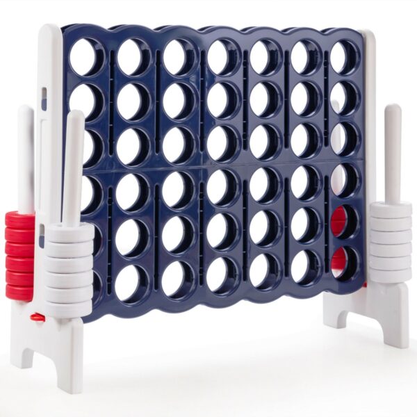 Giant 4 in A Row Game Set with 42 Jumbo Rings and Sliders-Dark Blue