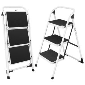 Folding Portable 3-Tread Step Ladder with Platform and Safe Lock