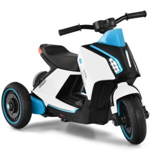 3 Wheels Kids Electric Motorbike with Music-White