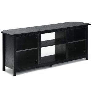 TV Stand for TVs up to 65 Inches with 6 Open Shelves-Black