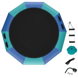 10FT Inflatable Water Trampoline with 500W Electric Inflator-Blue