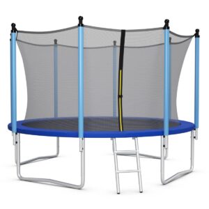 8/10/12FT Outdoor Trampoline with Enclosure Net and Ladder-10FT