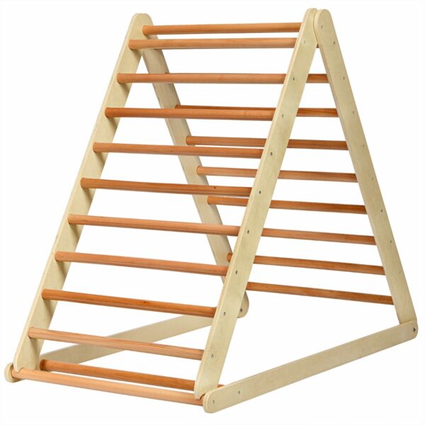 Wooden Climbing Ladder with Ramp for Kindergarten or Home-Natural