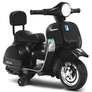 Kids 6V Battery VESPA Compatible Electric Motorbike with Training Wheels