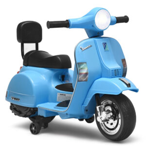 Kids 6V Battery VESPA Compatible Electric Motorbike with Training Wheels