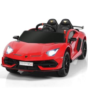 12V Kids Electric Ride on Car with Remote Control and Music-Red