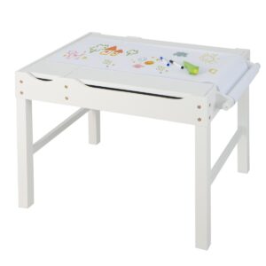 Wooden Children Activity Table with Reversible Tabletop-White