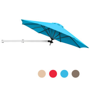 Outdoor Tilting Sunshade Umbrella with Large Shading Area-Turquoise
