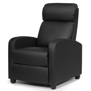 Modern Recliner Sofa Lounge / Adjustable Backrest Armchair-Black
