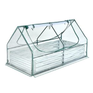 Galvanized Steel Raised Garden Bed with Mini Greenhouse Cover