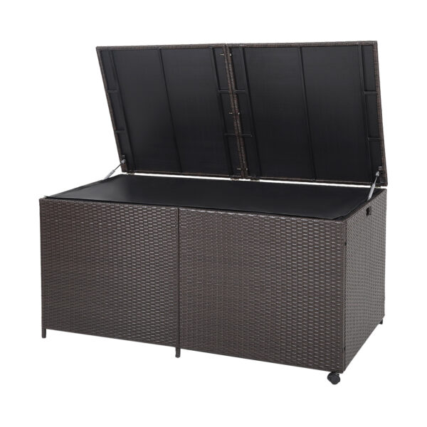 660L Rattan Storage Box with Zippered Liner and 2 Universal Wheels
