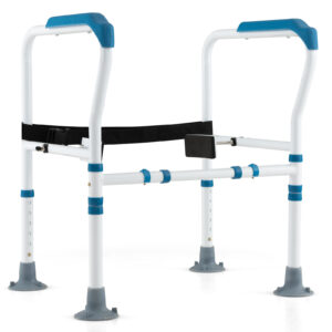 Stand Alone Toilet Safety Frame with Adjustable Height and Width -Blue