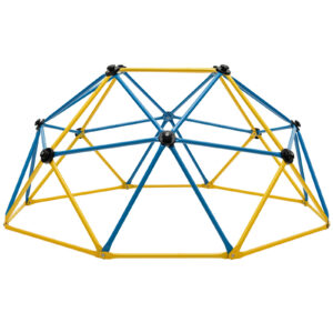 6FT Kids Geometric Dome Climber with Convenient Grip-Yellow & Blue