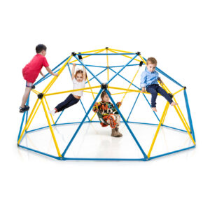 10FT Kids Geometric Dome Climber with Convenient Grip-Blue & Yellow