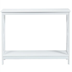 2 Tier Wooden Console Table-White