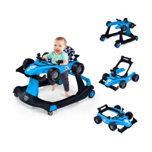 4-in-1 Baby Push Walker with Adjustable Height and Speed-Blue