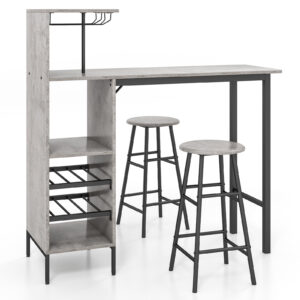 Counter Height Dining Table Set for Bistro Living Room-Grey