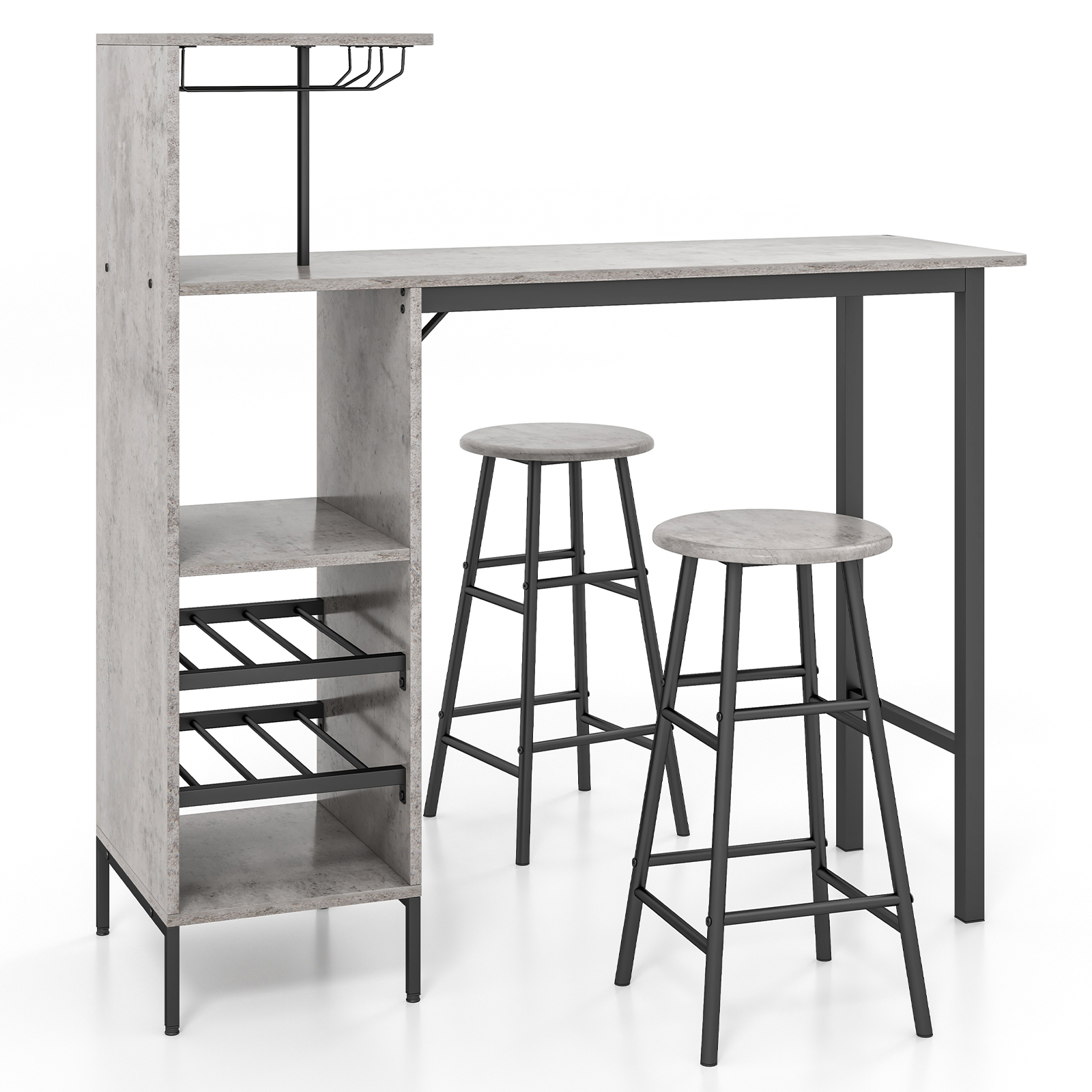Counter Height Dining Table Set for Bistro Living Room-Grey