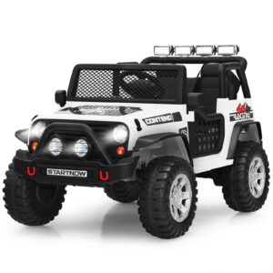 2-Seat Kids Ride on Truck with Parent Remote Control-White
