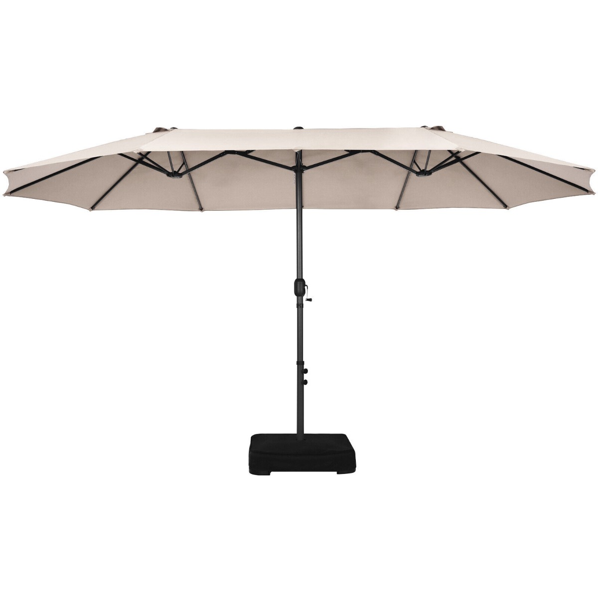 450CM Double Sided Outdoor Umbrella Twin Size with Crank Handle-Beige