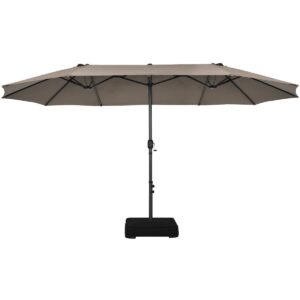 450CM Double Sided Outdoor Umbrella Twin Size with Crank Handle-Coffee