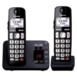 Panasonic KXTGE822EB Twin Cordless Phone with Answer Machine